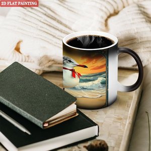 Frosted Black 11oz <b>Ceramic</b> <b>Mug</b> Heat Sensitive Blank Cup For Company Client Annual Souvenir - Product Image 3