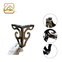 Patas de Sofá Modernas y Elegantes de Metal Dorado con Diseño Floral de 13 cm, Patas de Hierro para Muebles de Hotel, Sala de Estar, Sofá Cama, TV