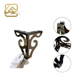 Patas de sofá de metal hueco con diseño floral dorado de 13 cm, precio de fábrica moderno, patas de hierro para muebles, económicas para sofá cama y armario - Product Image 2