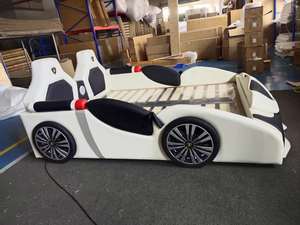 New-style Sports Car-shaped Children's <b>Bed</b> for Boys, 1.2m with Guardrails, Creative Solid <b>Wood</b> Cartoon <b>Single</b> <b>Bed</b>, 1.5m - Product Image 6