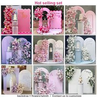 Arche florale artificielle de haute qualité, rose orange glamour, pour mariage, événement, toile de fond pour décoration intérieure et extérieure, Noël, décoration de la maison