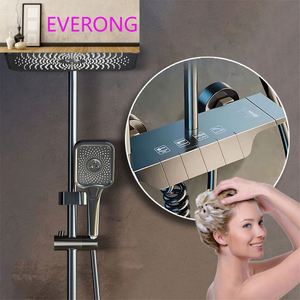 Set Doccia Moderno di Lusso con Effetto Pioggia, Miscelatore Termostatico a 5 Maniglie per Acqua Calda/Fredda, Soffione Doccia Quadrato con Getti Morbidi/Intensi/Pluviometrici - Product Image 3