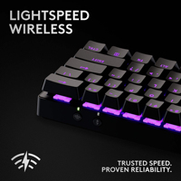 Teclado Inalámbrico para Juegos Logitech PRO X 60 LIGHTSPEED 60%, Interruptor Óptico Táctil Red Dot GX, LIGHTSYNC RGB, 1ms para Esports