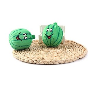 Jouet durable en peluche couineur en forme de pastèque pour chiens et chats, jouet interactif à mâcher de dessin animé pour mâcheurs agressifs - Product Image 6