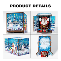 Boîte à musique en bois 3D de Noël avec Père Noël Wincent, puzzle mécanique pop-up DIY, kit de modèle festif, cadeau de Noël, décoration de fête