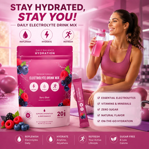 Complément de boisson hydratante sans sucre pour adultes, poudre d'électrolytes et de vitamines mélangées, nutrition sportive, soins de santé, soutien sportif, immunité - Product Image 3
