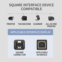 Kabel Printer USB Tipe A ke B V2.0 Berkualitas Tinggi dengan Selubung PVC dan Pelindung Foil Male-Male untuk Transfer Data 1m 1.5m 2m 3m 5m