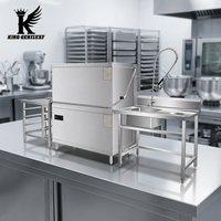 Mesin Pencuci Piring Tipe Hood Hemat Energi, Mesin Pencuci Piring Otomatis, Peralatan Pencuci Piring Industri untuk Kafe, Bar, Layanan Makanan, Dapur