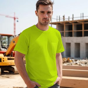Camisetas de <span class=keywords><strong>Trabajo</strong></span> Duraderas de Color Amarillo UC para Hombre, Camisetas de Alta Visibilidad para Construcción, Camisetas de Seguridad para Hombre, Camisetas de <span class=keywords><strong>Trabajo</strong></span> de Manga Corta - Product Image 3