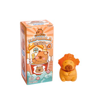 Mini gomme Capybara de dessin animé, 24 pièces, boîte aveugle, papeterie pour crèche, fournitures éducatives culturelles de bureau