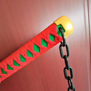 Ensemble de cosplay d'anime Uzui <span class=keywords><strong>Tengen</strong></span>, ensemble de 2 pièces, épées <span class=keywords><strong>katana</strong></span> en bambou, cadeau de Noël, y compris un porte-épée - Product Image 4