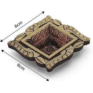 Porte-bougie carré en fonte pour lampe à huile, ensemble de 4 décorations Diwali, idéal comme cadeau - Product Image 2