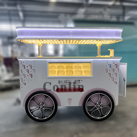 Chariot de vente ambulante pour glaces, avec congélateur à plaque froide, chariot à glaces mexicaines à pousser à la main, à vendre