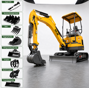 Envío Gratis, Mini Excavadoras Hidráulicas de 1 y 2 Toneladas, Motor Euro 5 CE EPA, Micro Excavadora China, Mini Excavadora Pequeña - Product Image 2