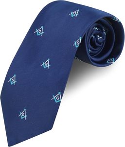 Corbata de inspiración masónica para hombre, con símbolo de compás cuadrado, corbata formal, nueva, elegante, para negocios, bodas, fiestas. - Product Image 1