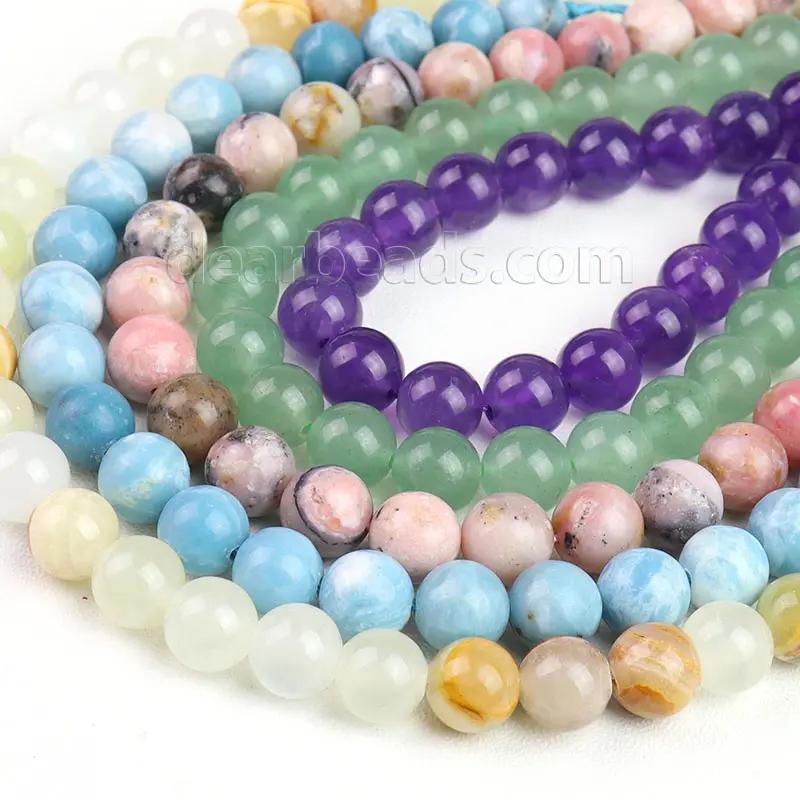 Gros naturel pas cher pierre gemme cristal lâche perle brin pour bricolage MALA fabrication de bijoux 6mm 8mm