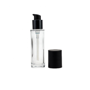 ODM Rui Gói Hot OEM 30Ml Trong Suốt Vai Phẳng Mỹ Phẩm Chai Thủy Tinh Với Điều Trị Màu Đen Bơm Và Hơn <span class=keywords><strong>Cap</strong></span> - Product Image 1