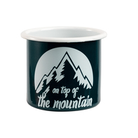Coffret de cadeaux promotionnels personnalisés Tasse en émail lavable au lave-vaisselle Tasse à café de camp en métal de 350ml Excellente sublimation rose