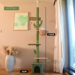 <span class=keywords><strong>Arbre</strong></span> <span class=keywords><strong>à</strong></span> <span class=keywords><strong>chat</strong></span> en bois intégré avec structure d'escalade et plusieurs niveaux de barres <span class=keywords><strong>à</strong></span> griffer pour salon - Product Image 3