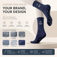 Chaussettes de yoga antidérapantes personnalisées, chaussettes de pilates respirantes en coton, chaussettes de fitness, logo OEM ODM