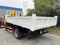 Camion léger FAW 4x2 avec grue à bras articulé pliable, petit camion de livraison de marchandises à plateau basculant