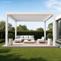 Pergola motorisée en aluminium à lames orientables, toit rétractable imperméable, patio extérieur, jardin, véranda bioclimatique, gazebo, taille personnalisée