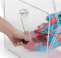 Tambour de tombola rotatif en acrylique transparent de 4 mm d'épaisseur, design moderne, personnalisé, avec serrure, pour un tirage équitable et impartial, marque JUST in CASE