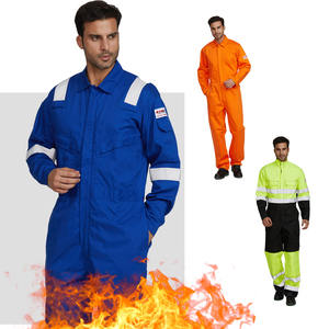 Nouvelle combinaison de travail ignifuge et antistatique en coton 240g, coupe classique, vêtements de sécurité réfléchissants pour l'industrie pétrolière et gazière - Product Image 2