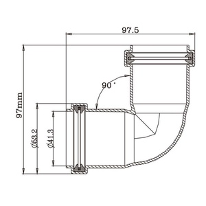 Raccord de tuyau d'angle pour lavabo de salle de bain et de cuisine, adaptateur de tuyau de cuisine, raccord de vidage de bain, raccords de compression pour évacuation - Product Image 2