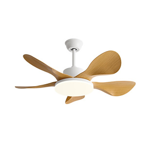 Minimalist Ceiling Fan Light With Led Wood Look Retro Style For Living Room Bedroom Fixed Blade Silent Operation Frequency - Product Image 2