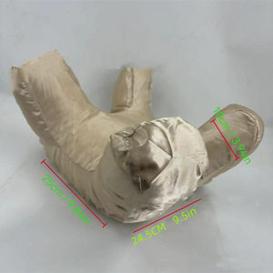 หมอนรองคอรูปตัวยู ทำจากผ้าฝ้าย ช่วยให้นอนหลับสนิท บรรเทาอาการคอตึง หมอนรองศีรษะเพื่อการนอนหลับอย่างสวยงาม สีพื้น สีขาวทอง - Product Image 4