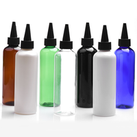 Customizable 3oz 4oz 5oz 8oz 12oz Clear Amber PET Plastic Hair Oil Bottle With Twist Top Cap Squeeze Applicator Shampoo Lotion
