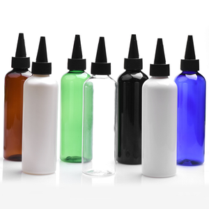 Customizable 3oz 4oz 5oz 8oz 12oz Clear Amber PET Plastic Hair Oil <strong>Bottle</strong> With Twist Top Cap <strong>Squeeze</strong> Applicator Shampoo Lotion - Product Image 1