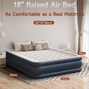 Colchón de aire <span class=keywords><strong>King</strong></span> Size con bomba incorporada, cama inflable de 46cm de altura para invitados del hogar, cama de aire con bolsa de transporte para familia y adultos - Product Image 2
