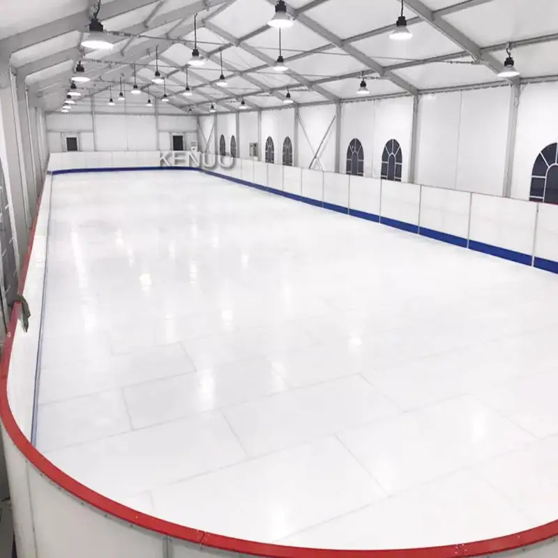 आइस स्केटिंग के लिए फ़्लोरिंग टाइल पैनल एचडीपीई सिंथेटिक आइस हॉकी रिंक उहमवपे आइस शीट