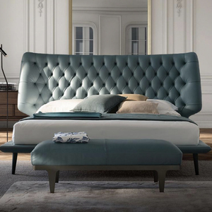 Cadre <span class=keywords><strong>de</strong></span> <span class=keywords><strong>lit</strong></span> plateforme Queen Size avec tête <span class=keywords><strong>de</strong></span> <span class=keywords><strong>lit</strong></span> incurvée et support en <span class=keywords><strong>lattes</strong></span> <span class=keywords><strong>de</strong></span> bois / Cadre <span class=keywords><strong>de</strong></span> <span class=keywords><strong>lit</strong></span> moderne rembourré <span class=keywords><strong>de</strong></span> luxe / Matelas - Product Image 3