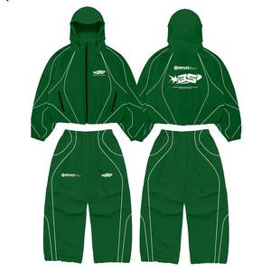 Men's Breathable Windproof Jacket Pants <b>Set</b> Custom Design Private Label Service Windbreaker Streetwear Winter Print - Product Image 3