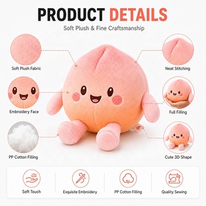Juguete de Peluche de Durazno con Diseño Personalizado, Servicio OEM ODM, Convierte Dibujos en Productos Reales, Fabricante de <span class=keywords><strong>Animales</strong></span> de Peluche de Frutas Personalizados - Product Image 2