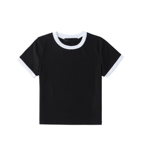 Bán Buôn Phụ Nữ Mỏng Phù Hợp Với <span class=keywords><strong>Ringer</strong></span> <span class=keywords><strong>TEE</strong></span> Thể Thao Hàng Đầu Tập Thể Dục Phụ Nữ Ngắn Tay Áo Crop Top T-Shirt Phòng Tập Thể Dục Phụ Nữ T-Shirt Phồng Phồng In Ấn - Product Image 4