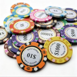 Fichas de Póker Monte Carlo de 12.5G de Arcilla Duradera con Adhesivos Decorativos de <span class=keywords><strong>3</strong></span> Colores Dorados, Diseño de Logotipo Personalizable, No Tóxicas - Product Image 2