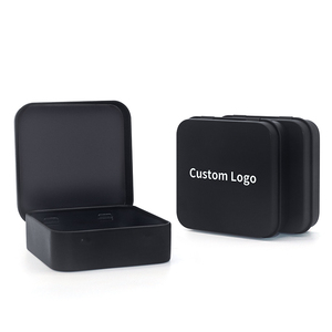 Metal Rectangular Empty Hinged Tins Box Custom logo Square tin box