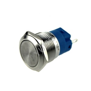 19mm Flat Head ABS19s-P1 Momentary IP67 Metal <strong>Push</strong> <strong>Button</strong> (1NO/<strong>1NC</strong>) - Product Image 1