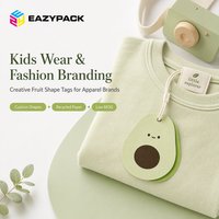 Étiquettes volantes personnalisées en papier découpées en forme d'avocat, étiquettes volantes mignonnes en forme de fruit avec cordon pour vêtements d'enfants et vêtements pour bébés