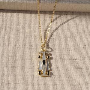 Collar con Colgante de Coche de Carreras F1 con Circonita Cúbica BD-D951, Joyería de Oro de 18K, Venta al por Mayor - Product Image 5