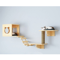 Étagère murale en bois pour chat Yachi YCPS02 avec plateformes