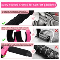 Banda de Resistencia TPE con Pedal Protector de Tela y Cuerda Elástica para Yoga, Entrenamiento Abdominal, Piernas, Brazos y Cintura