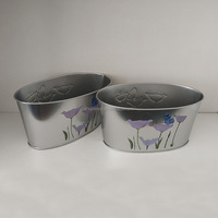Pot Bunga Linye Tinplate Matte Planter Bucket dengan Tutup Sikat Segel, Ramah Lingkungan, Tahan Lama, Biodegradable, Ringan, Gaya Amerika