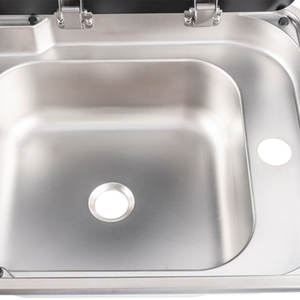 Évier de camping-car en acier inoxydable 304 de haute qualité et cuisinière à <span class=keywords><strong>gaz</strong></span> à double brûleur - Unité de cuisine intégrée pour caravane, camping-car et autocaravane - Product Image 4