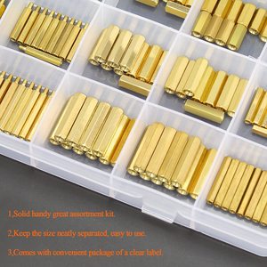 HelFouner M2 M2.5 M3 Brass <b>Spacer</b> Screw Nut Assortment Kit 420 Pieces Fastener Connection - Product Image 4