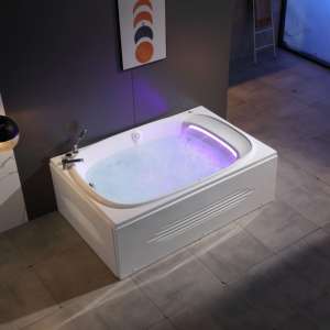 อ่างจากุซซี่ในห้องพักโรงแรมอ่างอาบน้ำอะคริลิค22หัวไฟ LED ดีไซน์ทันสมัยแผงควบคุมอิเล็กทรอนิกส์สำหรับอ่างน้ำร้อน - Product Image 3